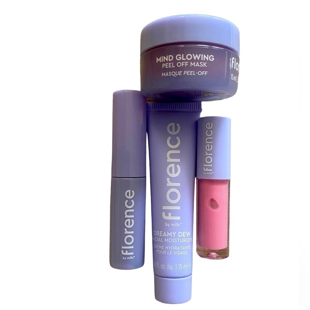 Florence by Mills Set of 4: Moisturizer Mask Mascara Lip Gloss